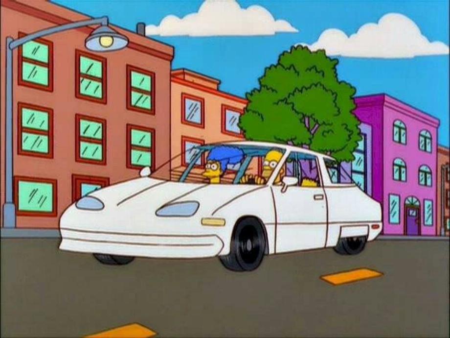Voiture électrique dans Les Simpson. (photo : applications Animo)