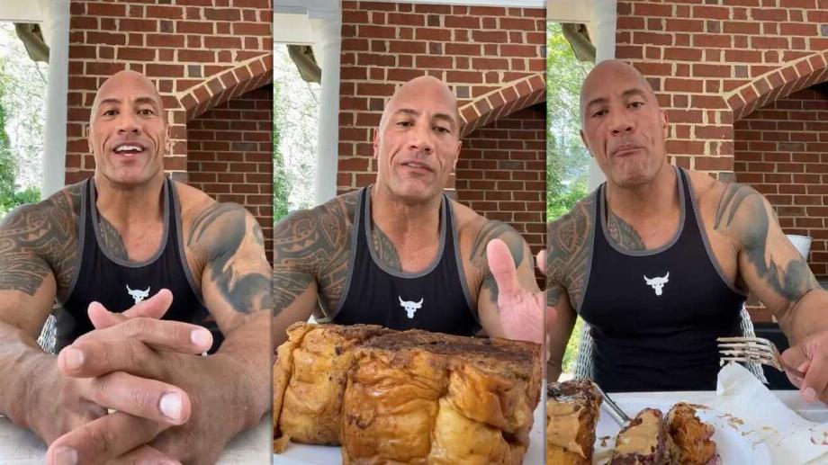 The Rock dans un 'Live' Instagram. (photo : TV IG Live)