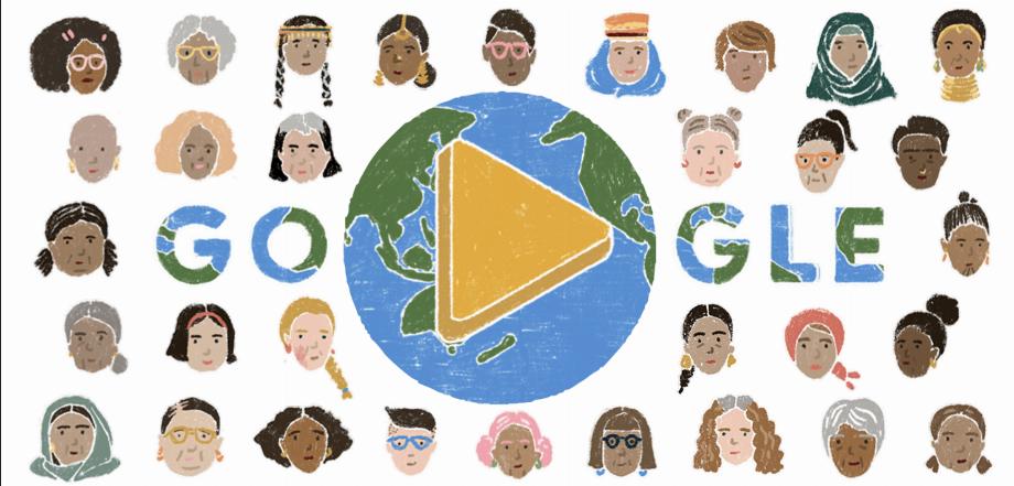 Google Doodle pour la Journée internationale de la femme. (capture : Google)