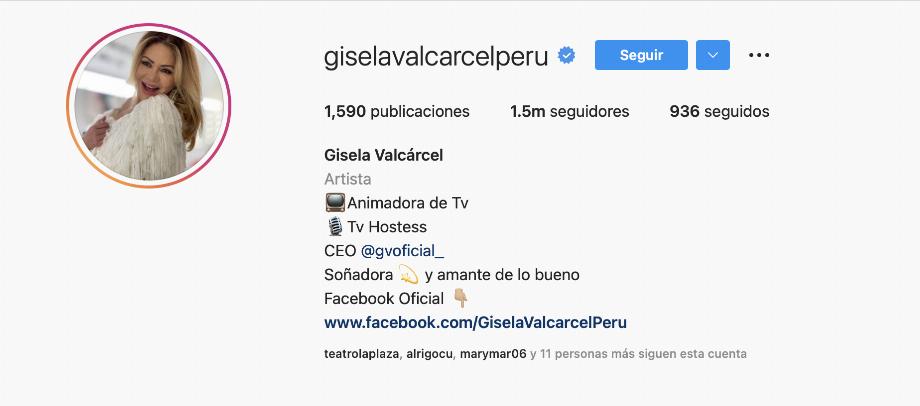 Instagram de Gisela Valcarcel. (photo : Instagram)