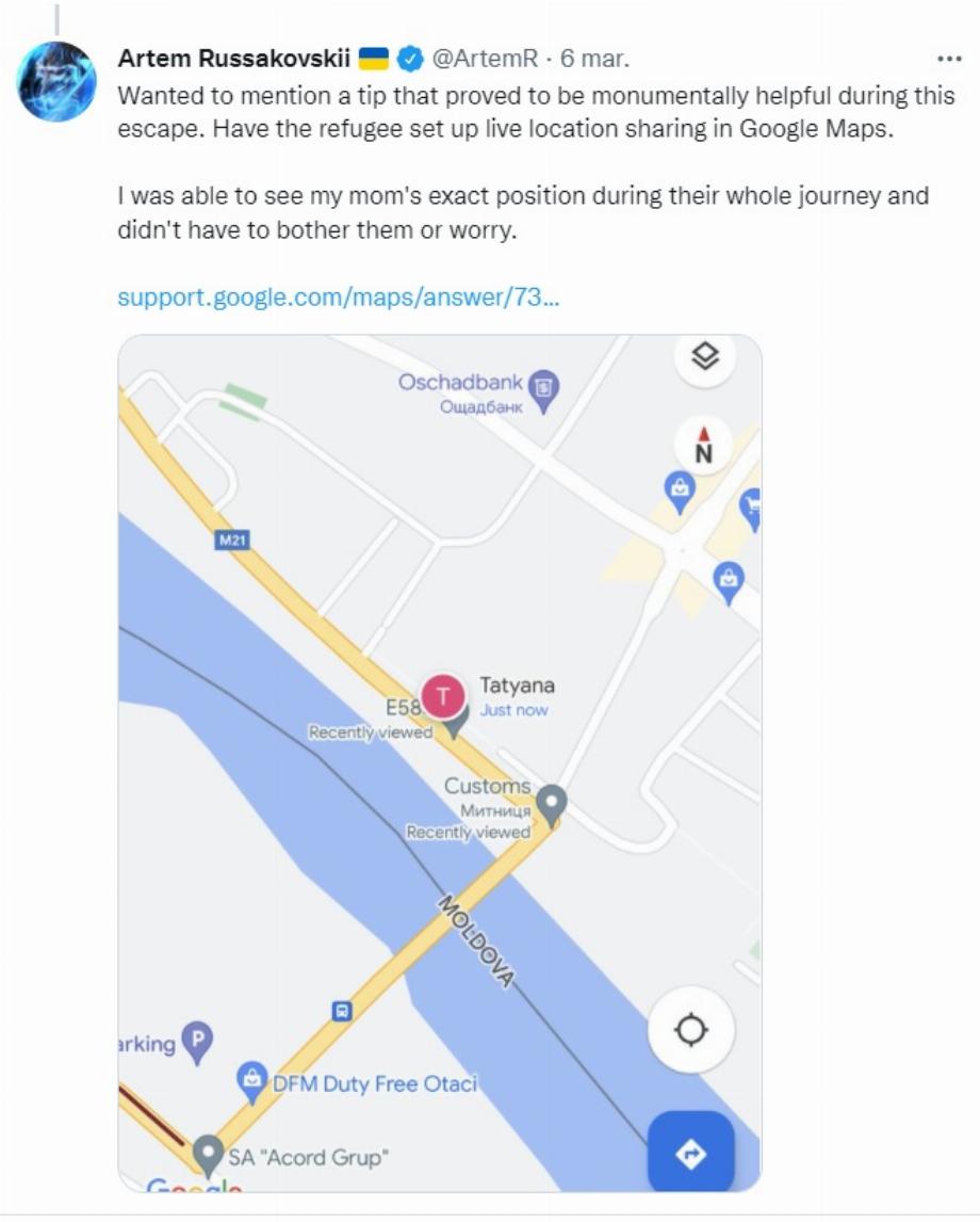 Artem Russakovskii a montré comment il suivait sa mère et sa grand-mère en temps réel via Google Maps