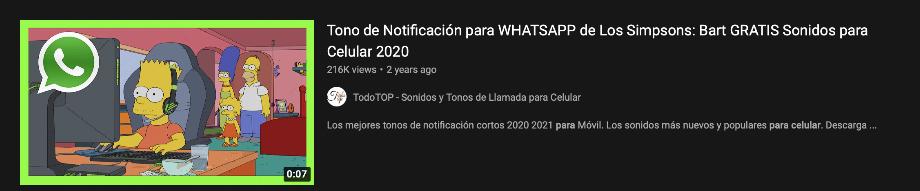 Voix de Bart Simpson pour WhatsApp. (photo : YouTube/TodoTOP)
