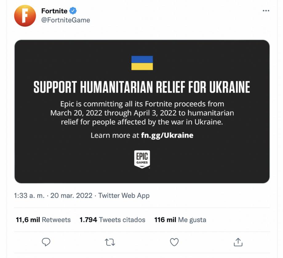Compte Fortnite sur Twitter. (photo : Twitter)