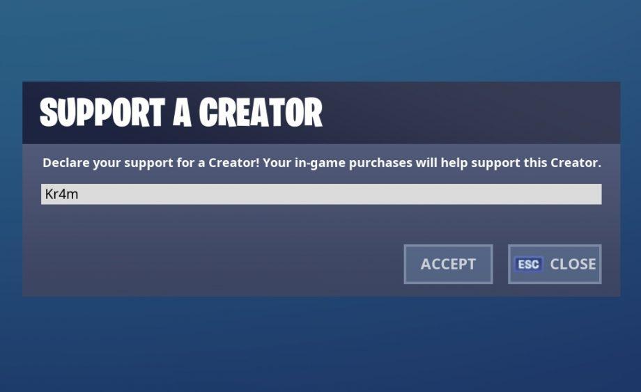 Soutenez un créateur dans Fortnite. (photo : Kr4m)