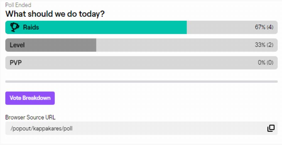 Sondage sur Twitch. (photo : Aide Twitch)