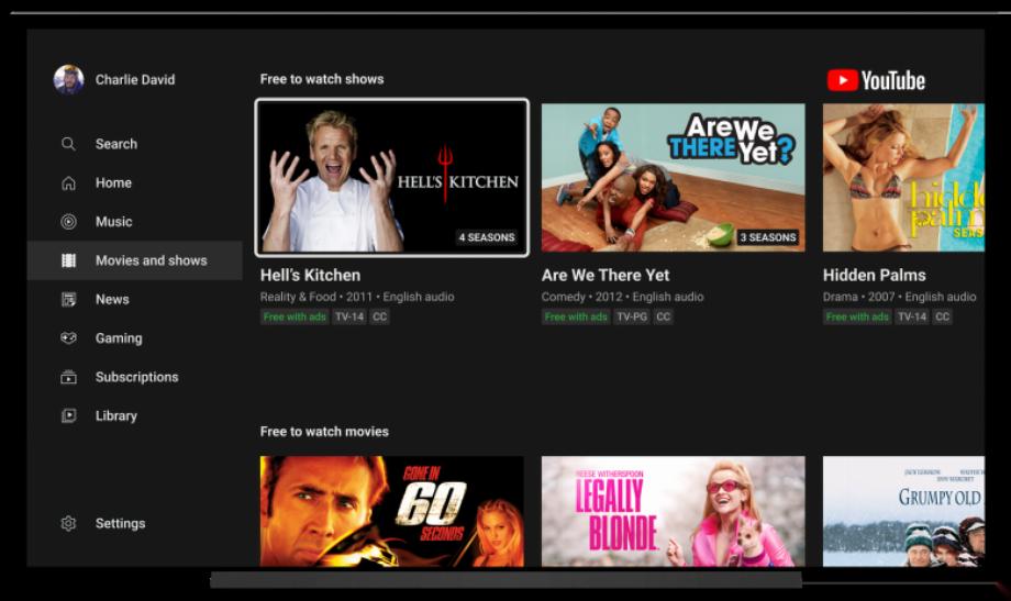 Séries télévisées et films sur YouTube. (photo : YouTube)