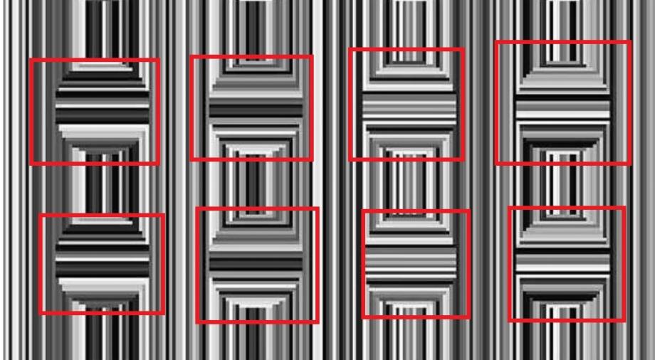 Pour trouver les cercles, vous devez fixer vos yeux sur le centre de l'image