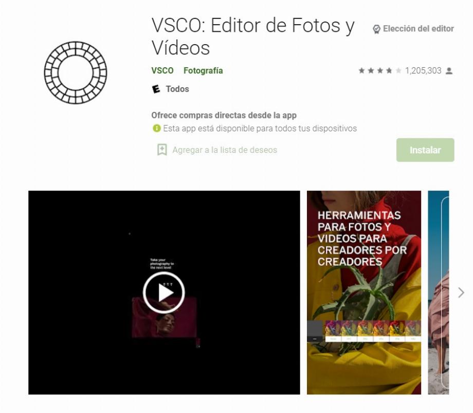 Vsco vous permet de créer des montages avec des photos et des vidéos. (photo : Play Store)