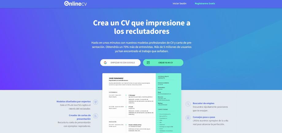 Le CV en ligne comprend des conseils sur les informations à inclure dans le CV