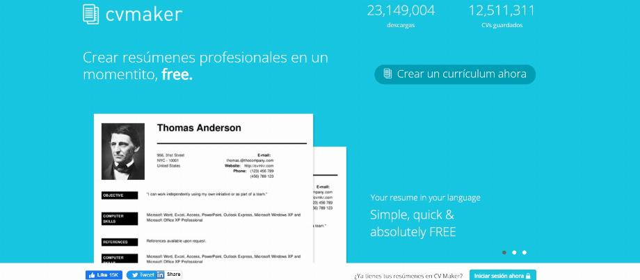 CV Maker comprend une aide pour créer le document