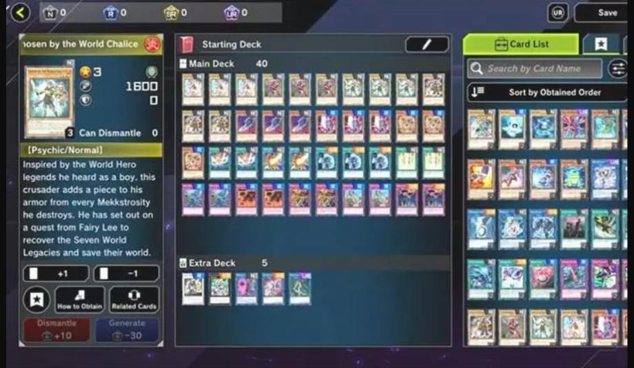 Les cartes de Yu-Gi-Oh! Maître Duel