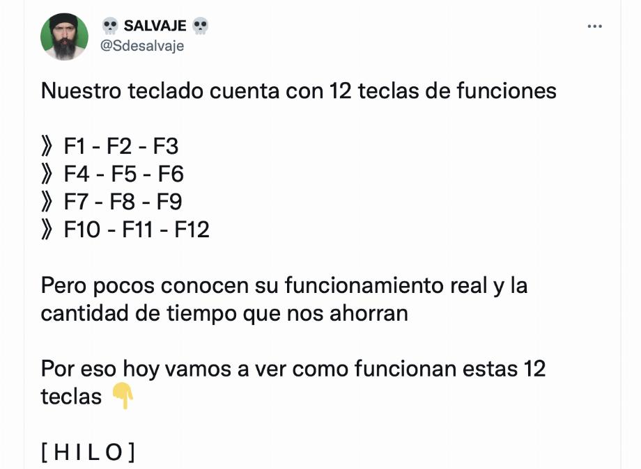 Discussion sur les fonctions des touches F sur un ordinateur. (photo : Twitter)