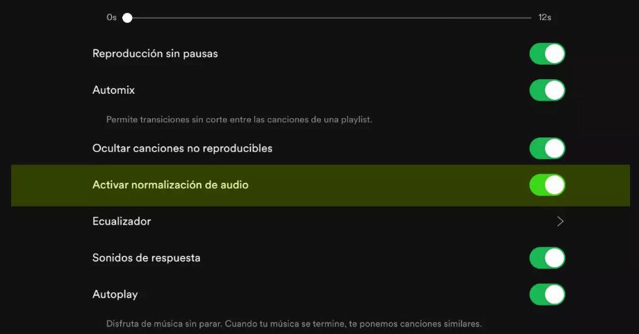 Normalisation audio dans Spotify. (photo : ElOutPut)