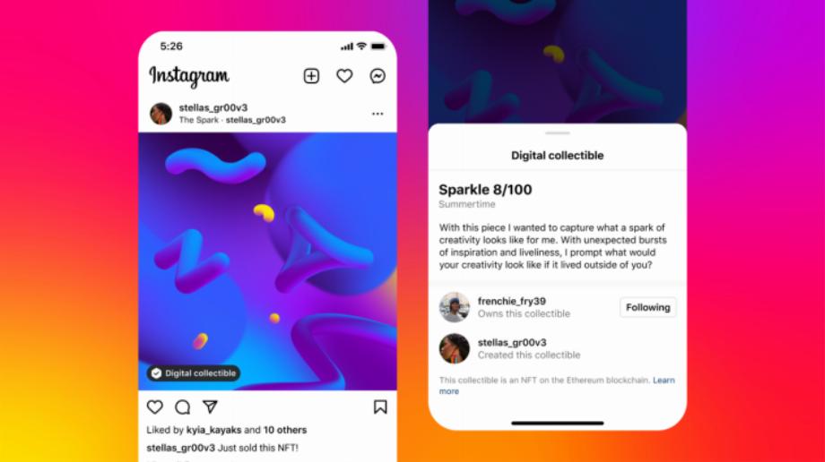 Instagram permet déjà de partager des NFT. (photo : Instagram)