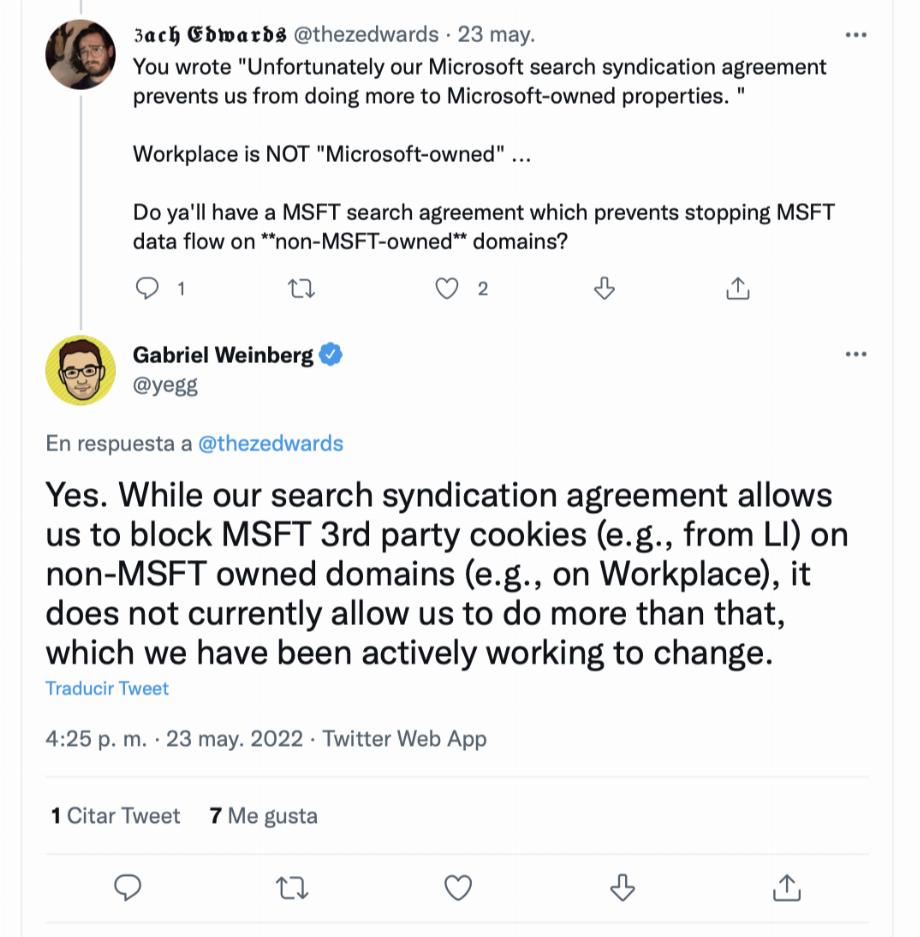 Le chercheur explique que DuckDuckGo n'est pas si privé. (photo : Twitter/Shivan Kaul Sahib)
