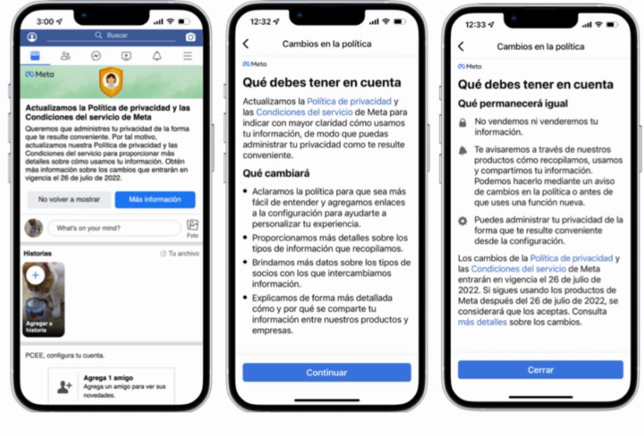 Nouvelles politiques de confidentialité dans Meta