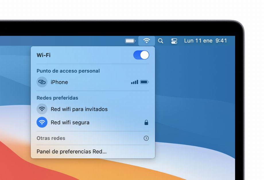 Wi-Fi sur MacBook. (photo : assistance Apple)