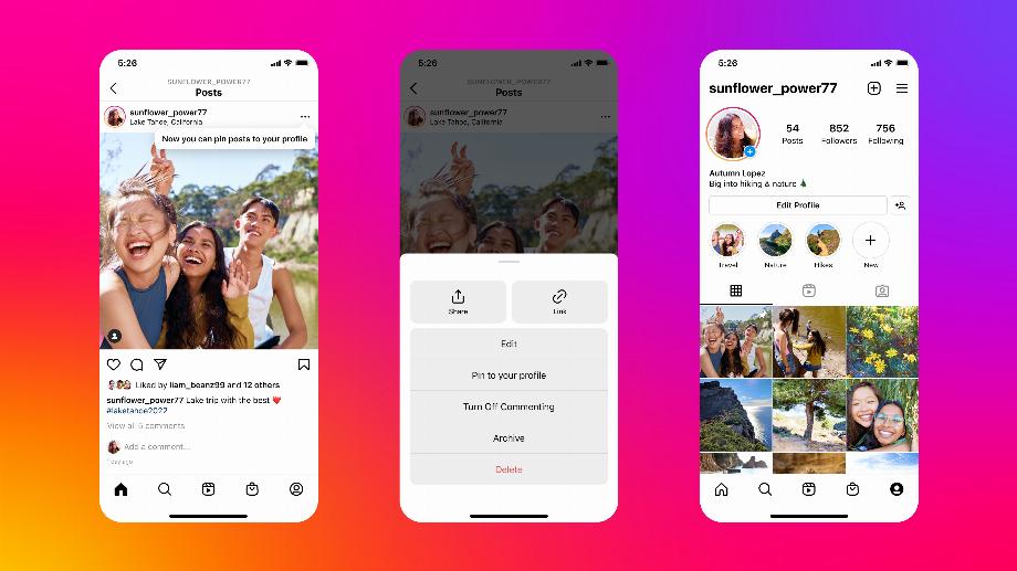 Épinglez trois messages. (photo : Instagram)