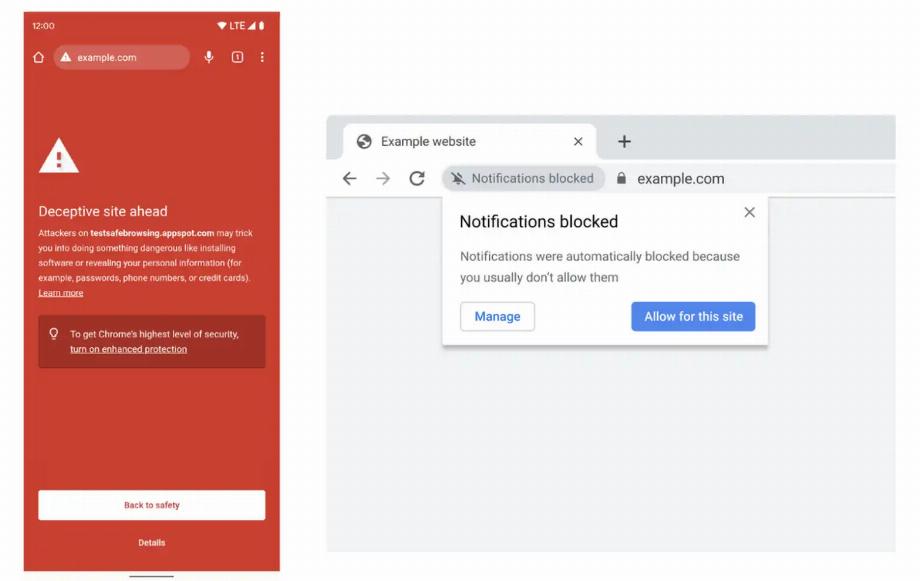 Google utilisera l'intelligence artificielle pour bloquer les notifications des pages Web. (photo : Google)