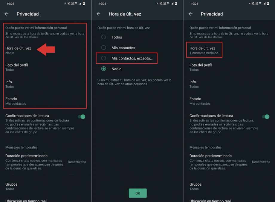 Comment masquer l'heure de connexion, l'image de profil et le statut WhatsApp à des contacts spécifiques dans WhatsApp. (photo : Android/José Arana)