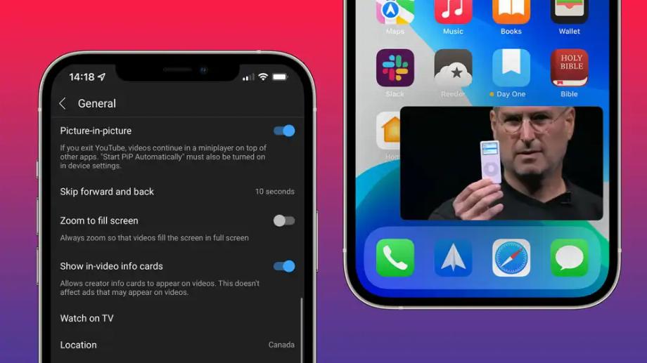 Activez l'image dans l'image sur iPhone. (photo : YouTube)