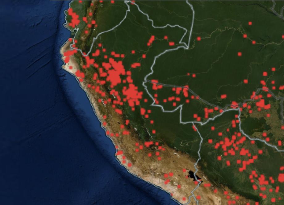Incendies au Pérou. (photo : NASA)