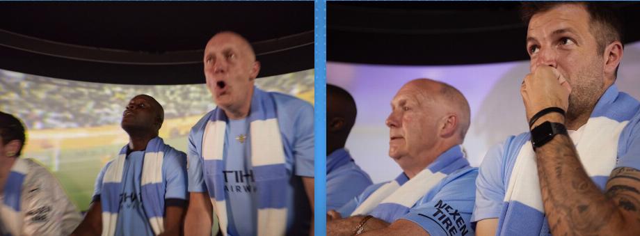 Fans utilisant le foulard intelligent. (photo : Manchester City)