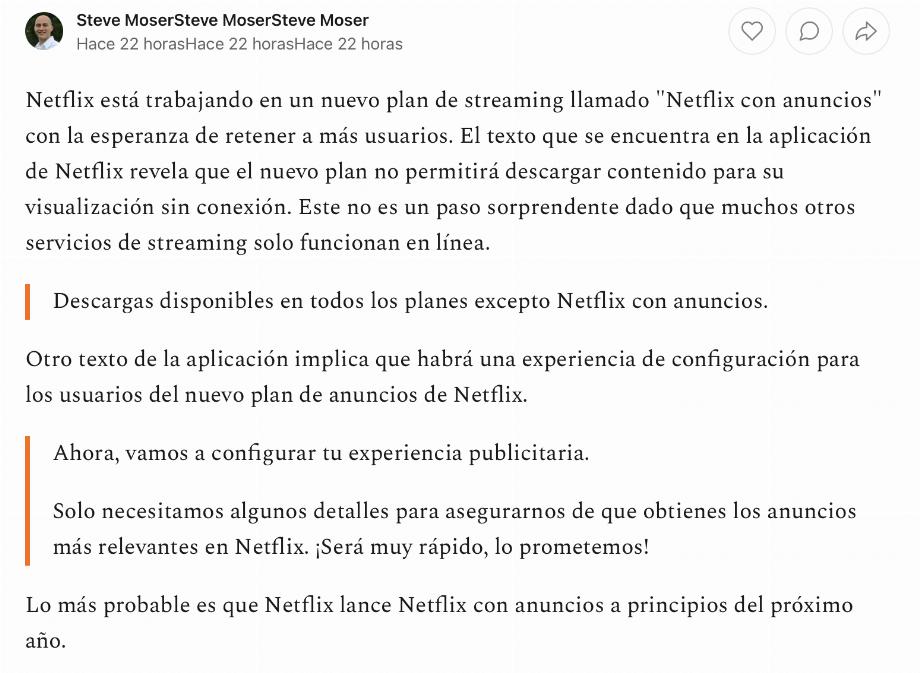 Steve Moser sur le nouvel abonnement Netflix. (photo : Le lecteur de bande avec Steve Moser)