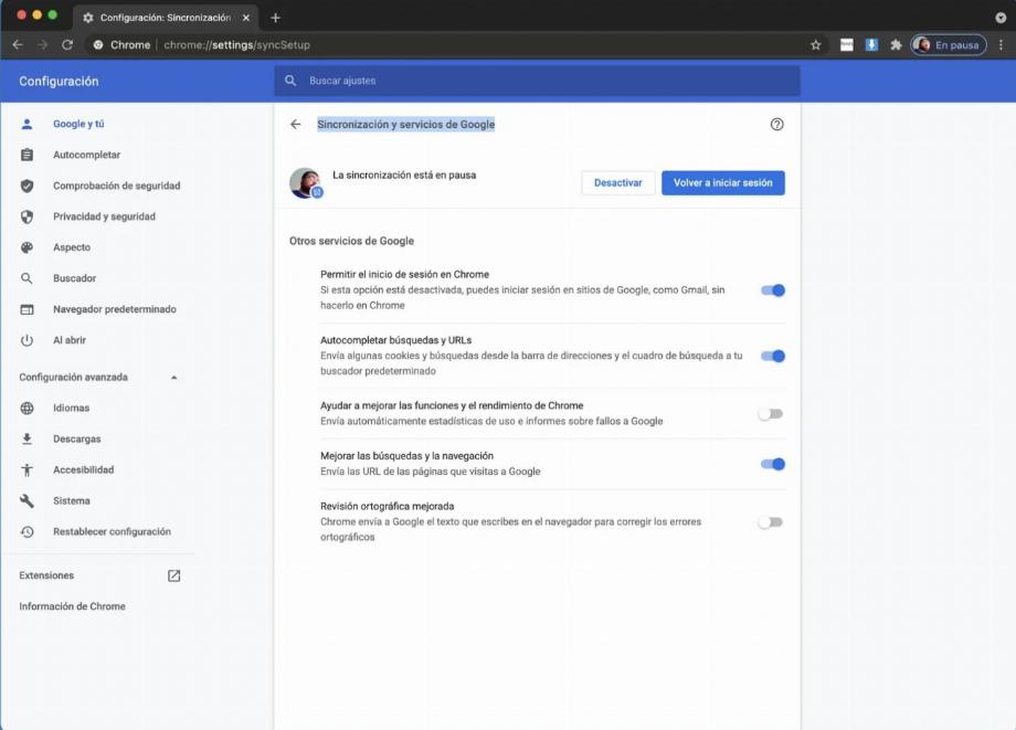 Synchronisation des données dans Google Chrome. (photo : MyComputer.com)