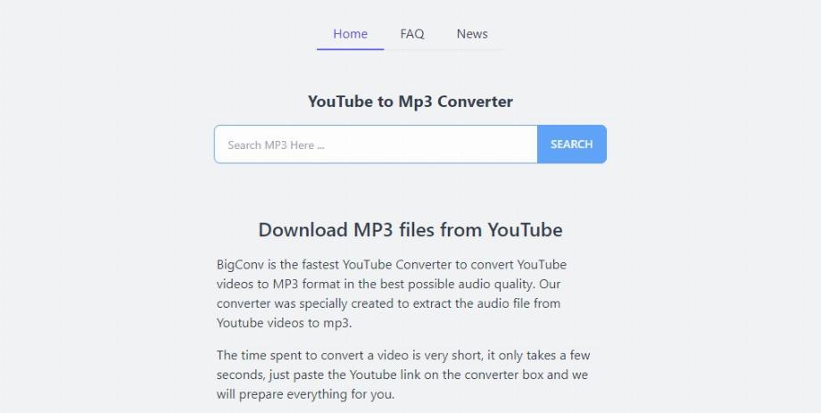 Convertisseur BigConv YouTube en Mp3 (capture)