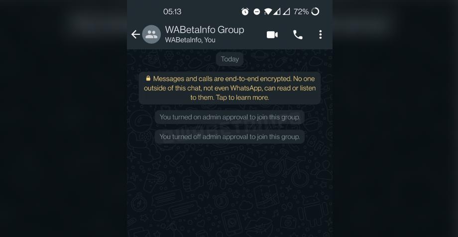 Nouvelle fonction WhatsApp pour les groupes. (photo : WABetaInfo)