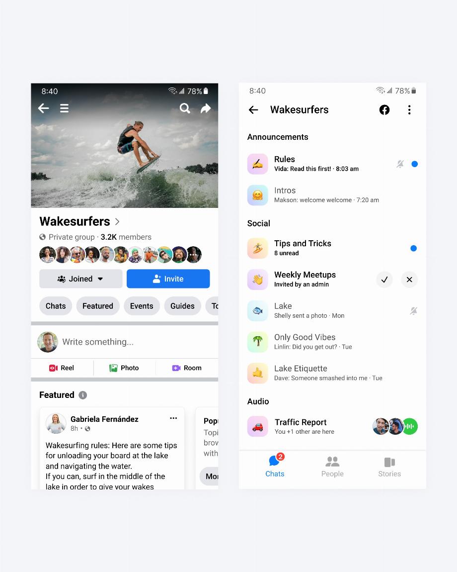 Mark Zuckerberg annonce l'arrivée des Community Chats sur Facebook et Messenger (photo : Meta)