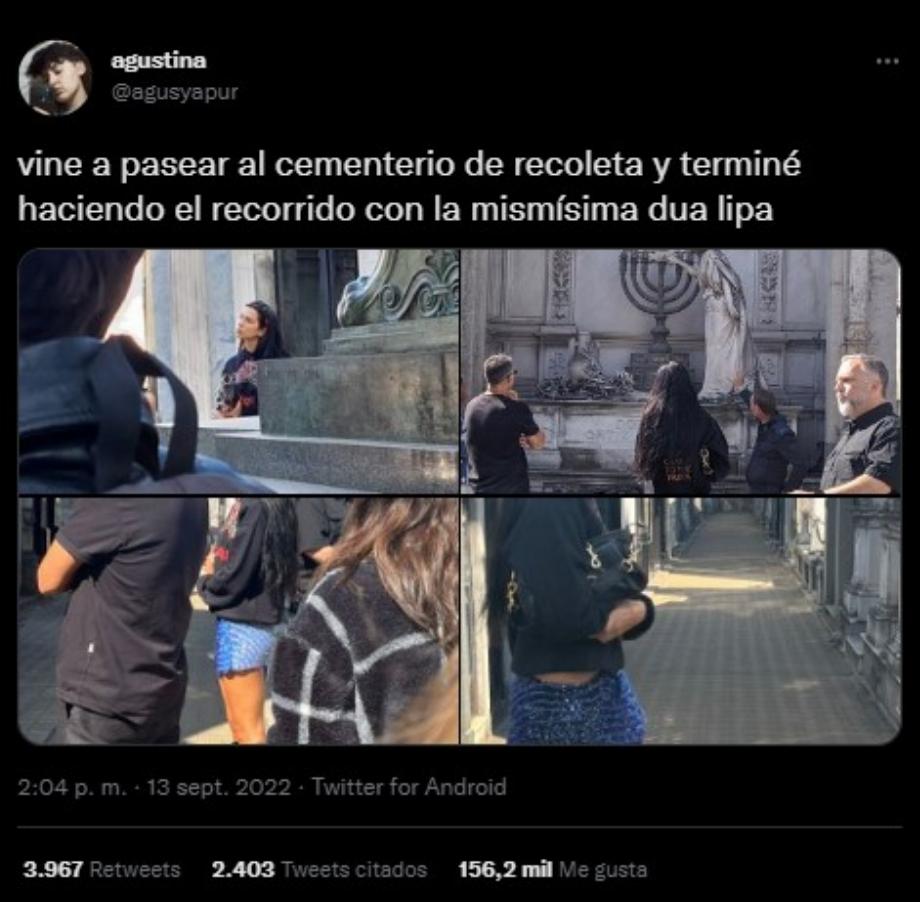 Tweet sur Dua Lipa en Argentine (Capture)