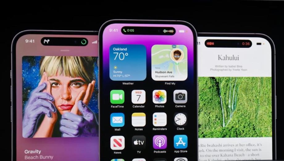 Dynamic Island sur l'iPhone 14 Pro et Pro Max. (photo : Pomme)