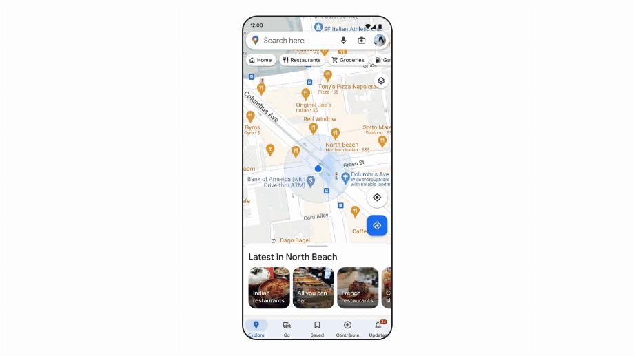 Recherche avec vues en direct de Google Maps (Google)