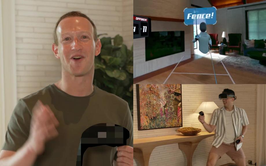 Mark Zuckerberg pratique l'escrime avec les Quest Pro, ses lunettes de réalité mixte. (photo : Instagram/Mark Zuckerberg)