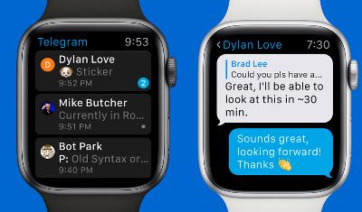 Guide d'utilisation de Telegram sur la nouvelle Apple Watch