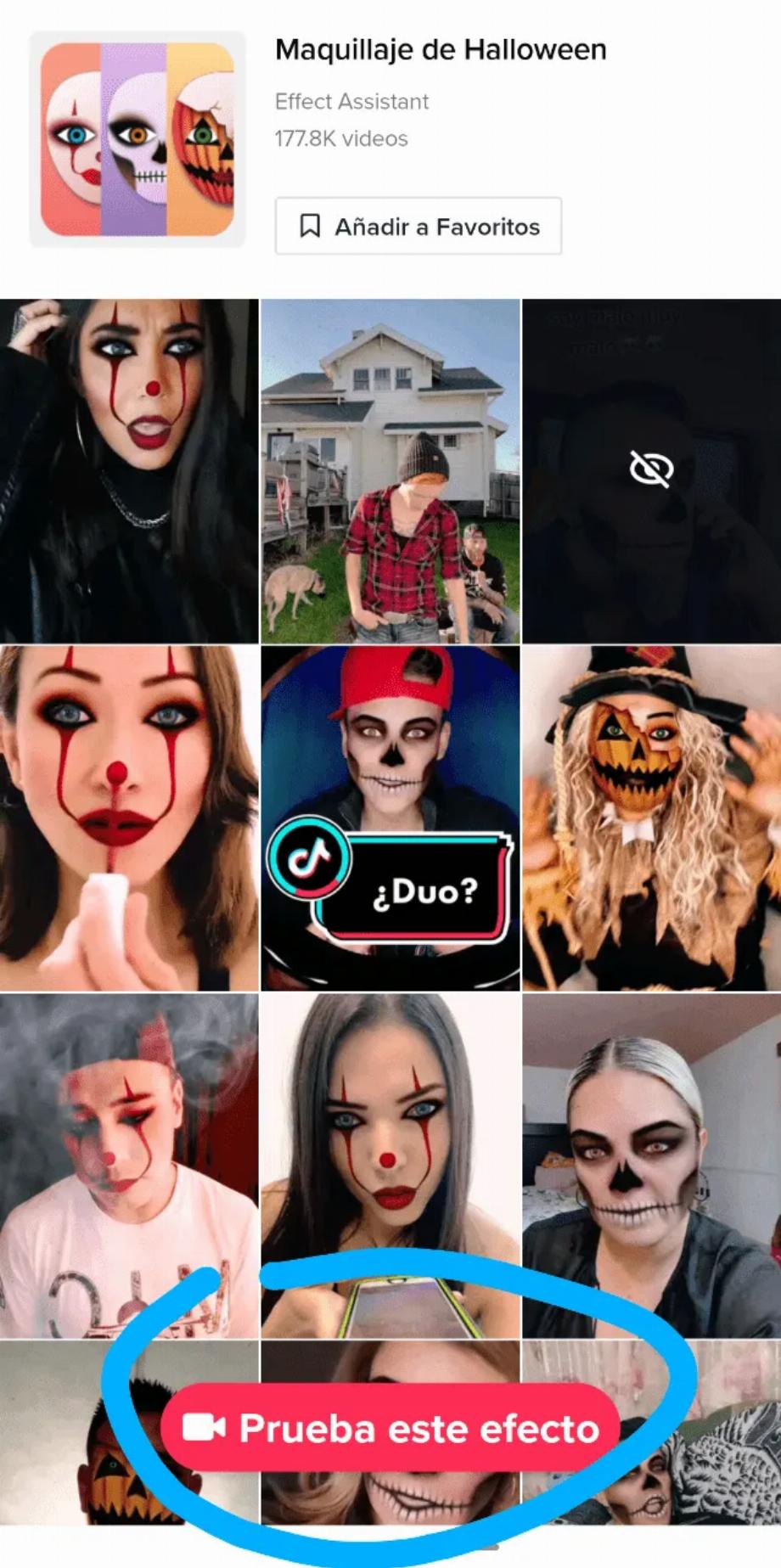 Filtres d'Halloween sur TikTok. (photo : Filup)