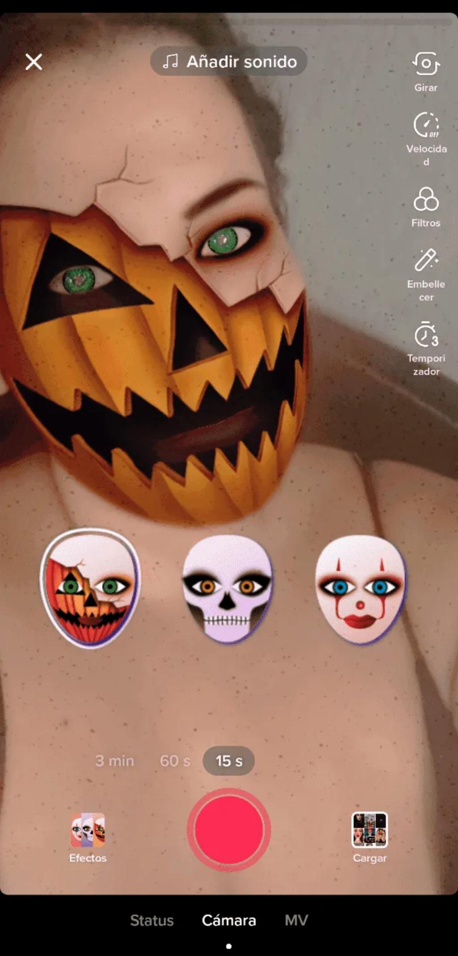 Filtres d'Halloween sur TikTok. (photo : Filup)