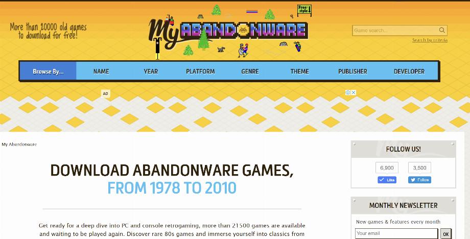 Pages de jeux vidéo rétro pour téléphones portables et ordinateurs.