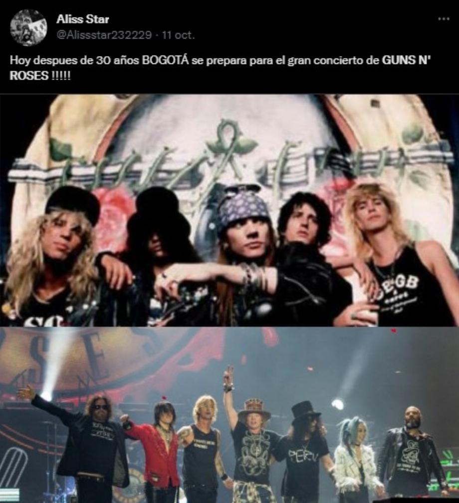 Guns N' Roses sur Twitter (Capture d'écran)