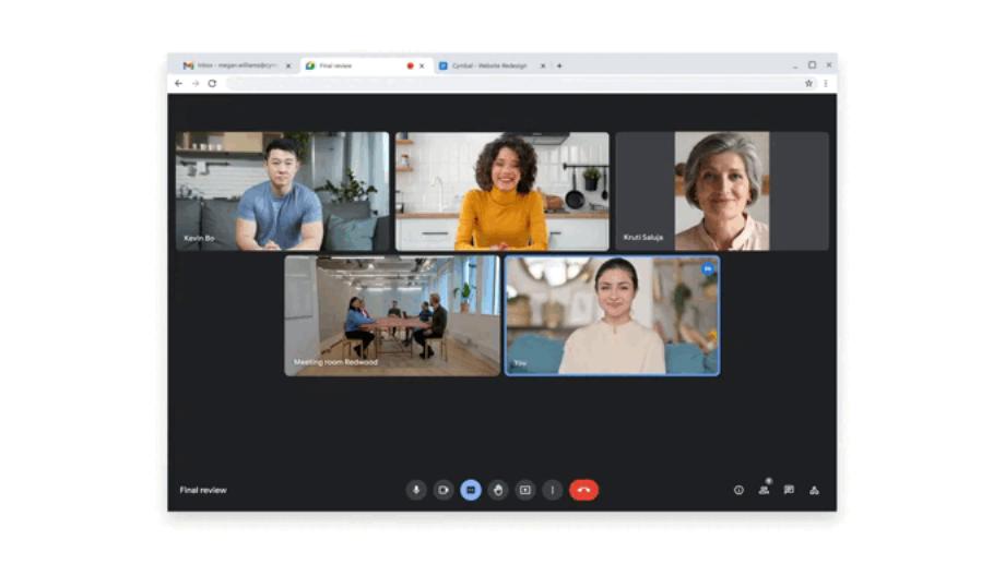 Exemple d'approche adaptative dans Google Meet (Google)