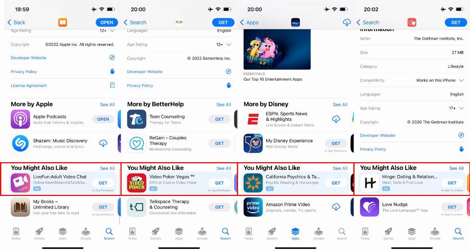Les utilisateurs dénoncent le fait que les publicités de l'App Store sont contraires à l'éthique et nuisent aux utilisateurs. (Capture)