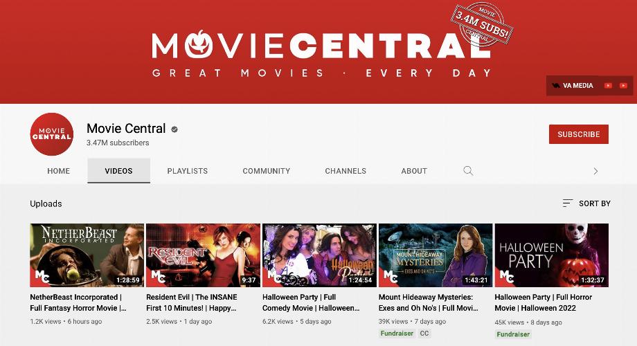Chaînes YouTube pour regarder des films d'horreur totalement gratuits. (photo : YouTube)