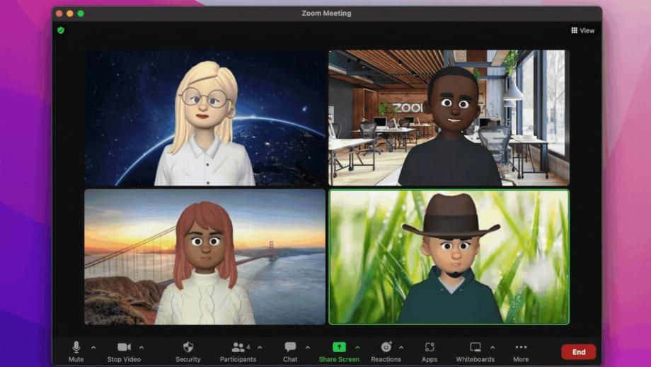 Utilisation d'avatars dans les appels vidéo Zoom. (9to5mac)