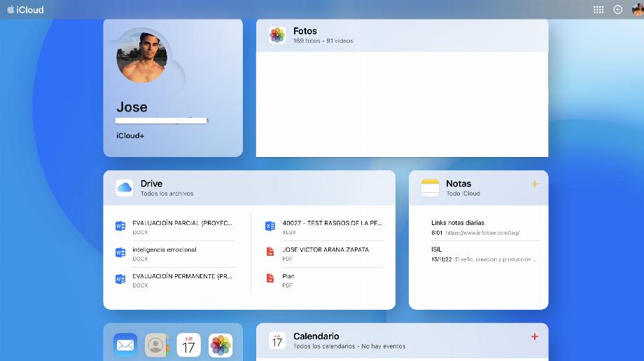Nouvelle interface iCloud. (photo : iCloud/José Arana)