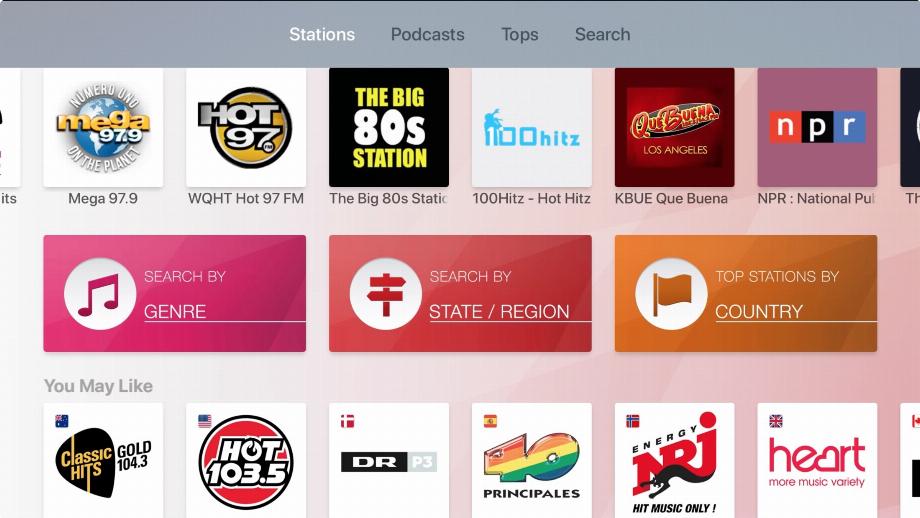 Applications recommandées pour Apple TV. (photo : AppStore)