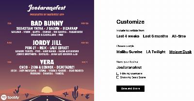 Ce site permet à chacun de créer un festival avec les chansons les plus écoutées sur Spotify