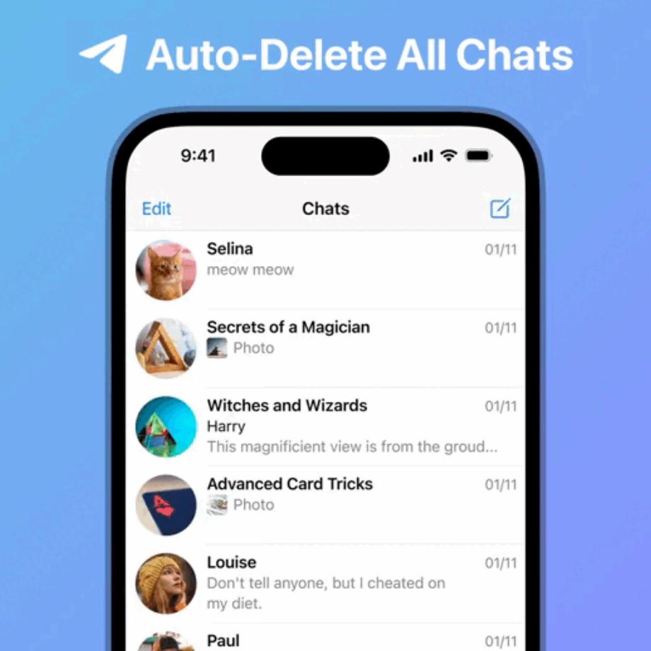 Telegram active la fonction de suppression automatique des messages de chat sur la plateforme (Telegram)