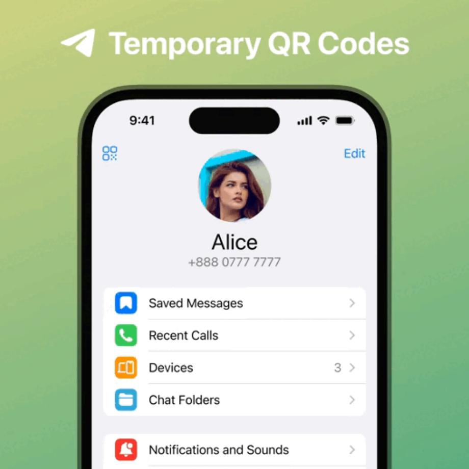 Telegram active la fonction de génération de code QR temporaire (Telegram)